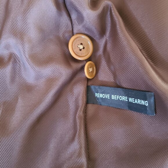 Coach 1941 Calf Suede Leather Woman's Jacket Size Large Tan Camel Blazer - Picture 5 of 12